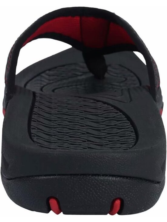 Mens Black Red Sport Flip Flops Comfort Outdoor Rubber Casual Thong Sandal Shoes main image 5